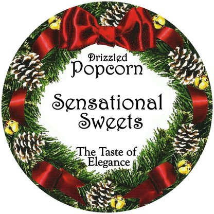 Chocolate Drizzled Popcorn — Clear Gift Bag with Bow, 1/2 lb. | Sensational Sweets
