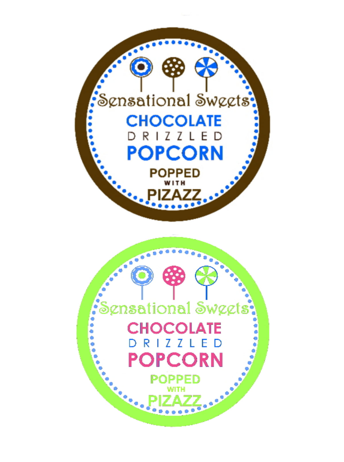 Chocolate Drizzled Popcorn — Clear Gift Bag with Bow, 1/2 lb. | Sensational Sweets