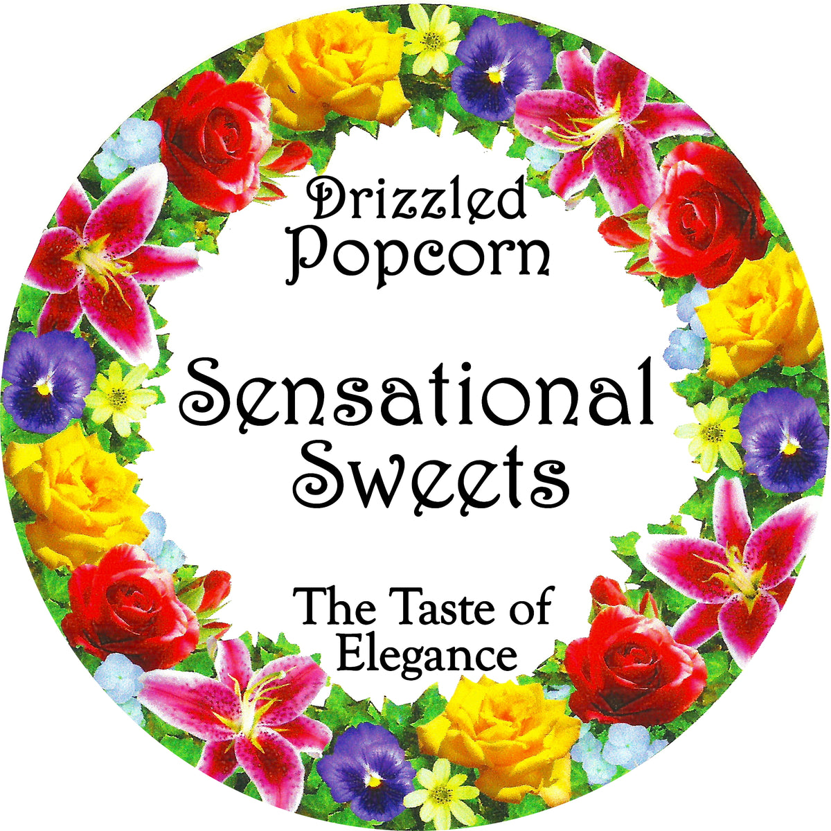 Chocolate Drizzled Popcorn — Clear Gift Bag with Bow, 1/2 lb. | Sensational Sweets