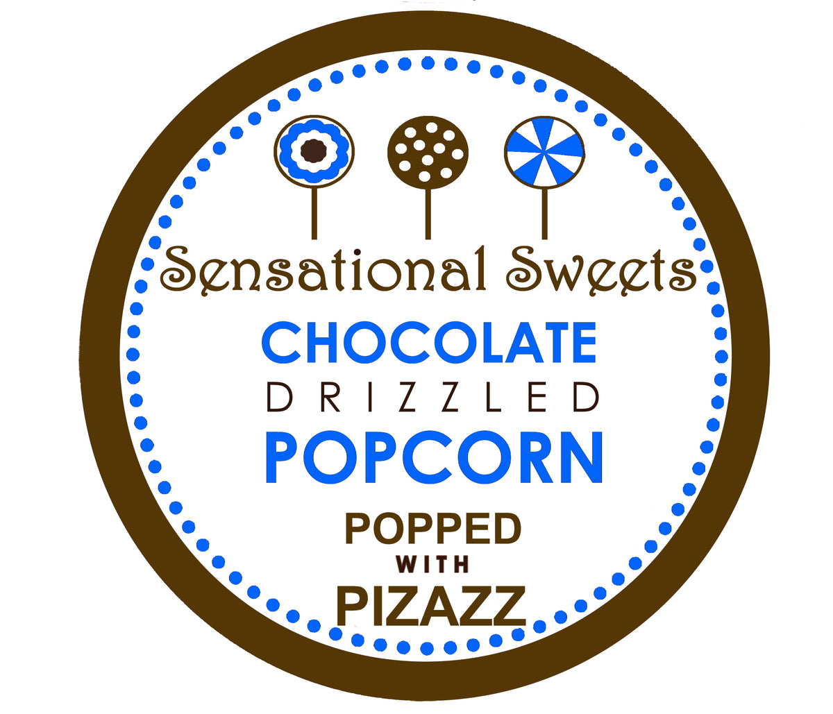 Chocolate Drizzled Popcorn — Molded Canister, 3/4 lb. | Sensational Sweets Gourmet