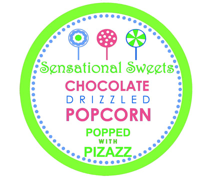Chocolate Drizzled Popcorn — Molded Canister, 3/4 lb. | Sensational Sweets Gourmet