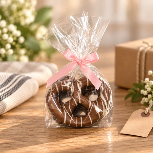 Gourmet Chocolate Dipped Pretzels — Small Bag of 3