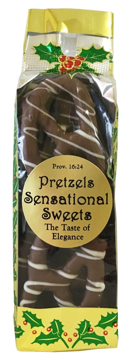 Gourmet Chocolate Dipped Pretzels — Bag of 8, Print Bag