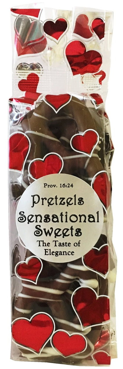 Gourmet Chocolate Dipped Pretzels — Bag of 8, Print Bag