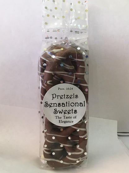 Gourmet Chocolate Dipped Pretzels — Bag of 8, Print Bag