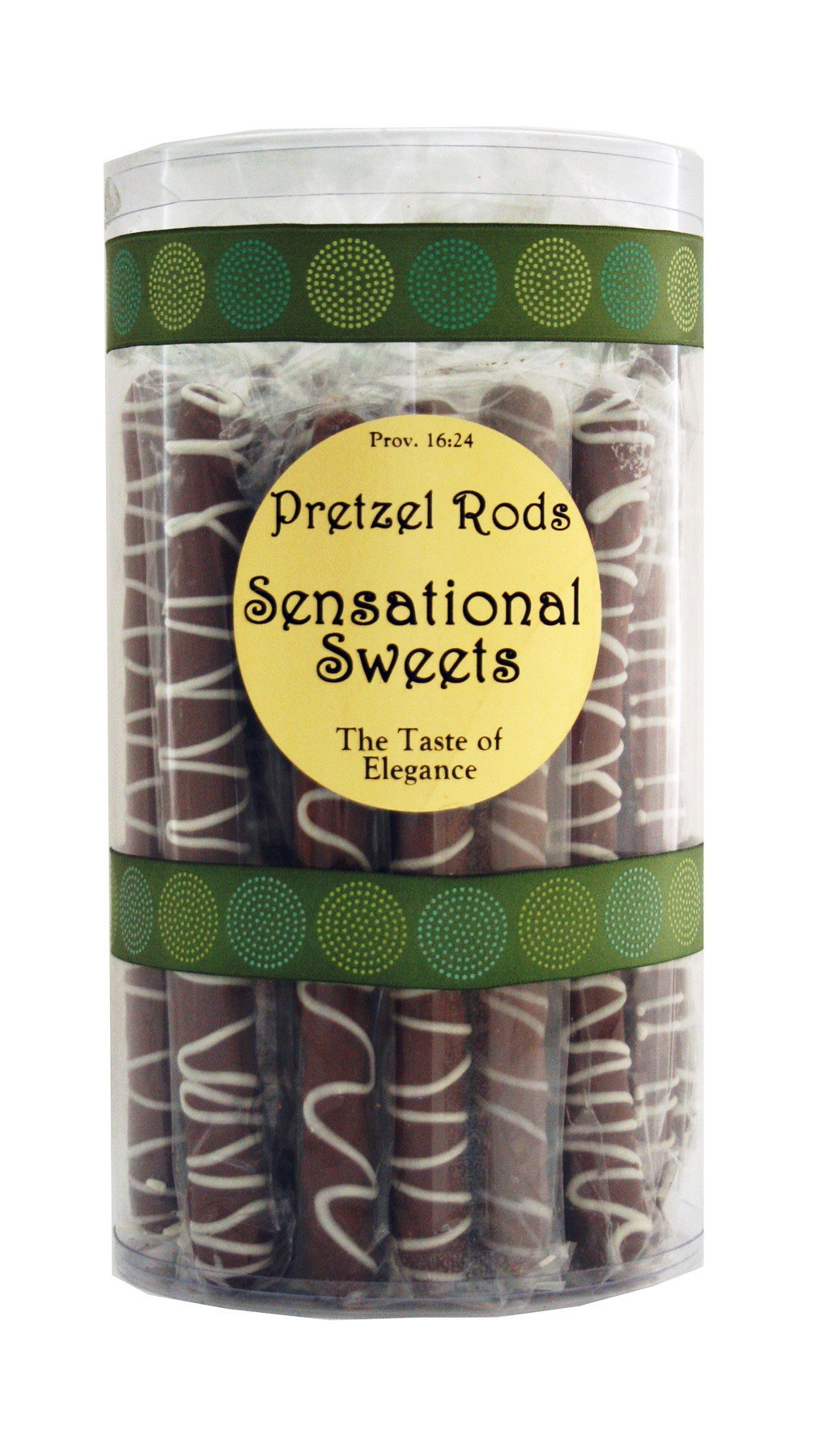 Gourmet Pretzel Rods (28 Pieces Individually Wrapped in Refillable Cylinder 5"X 9")