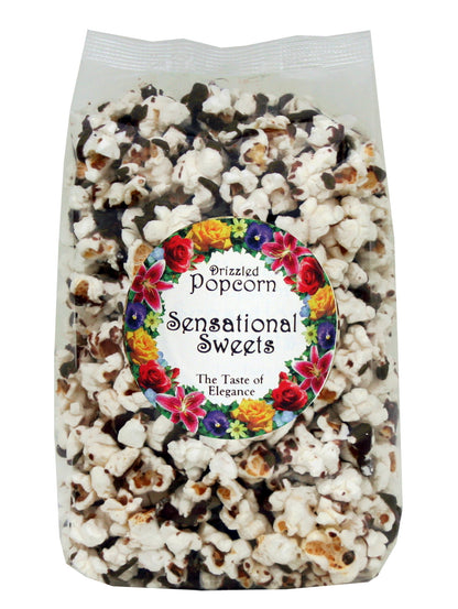 Chocolate Drizzled Popcorn — Seasonal Gift Bag, 1/2 lb. | Sensational Sweets