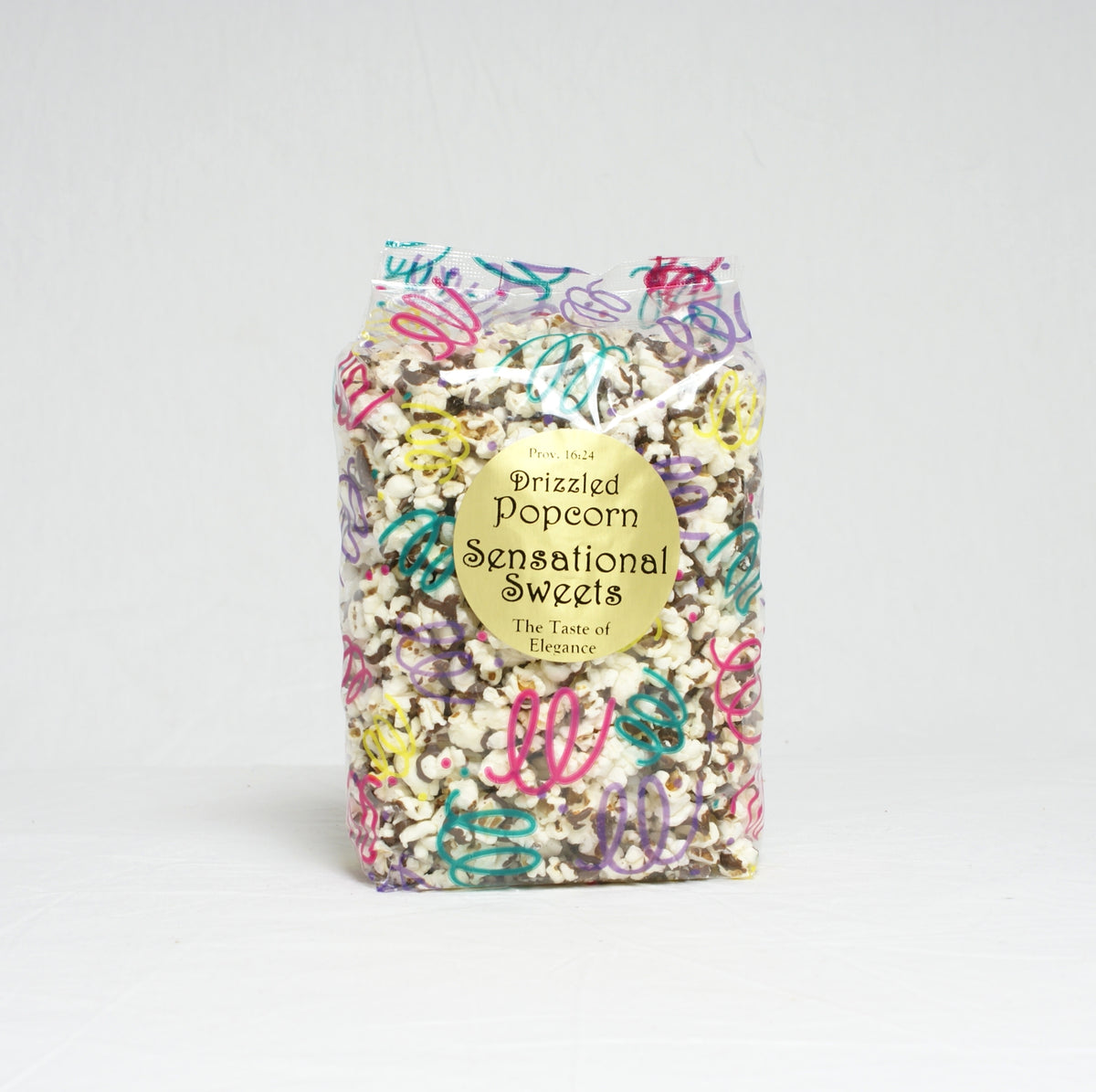 Chocolate Drizzled Popcorn — Seasonal Gift Bag, 1/2 lb. | Sensational Sweets