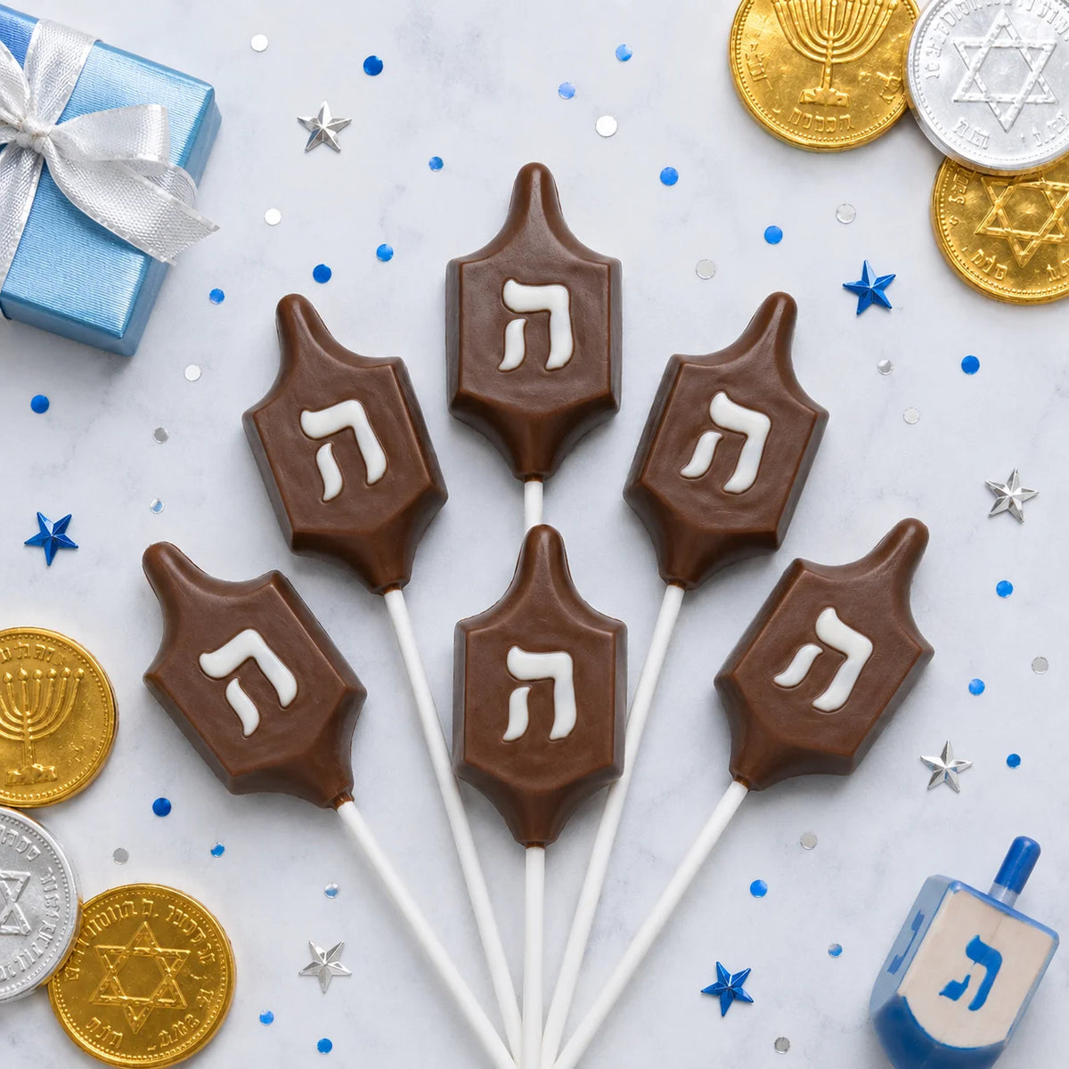 Dreidel Pollylop® — Chocolate Lollipop