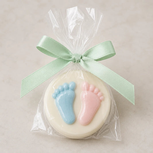 Gourmet Chocolate Molded Oreo® — Baby Feet, Gift Bag with Bow