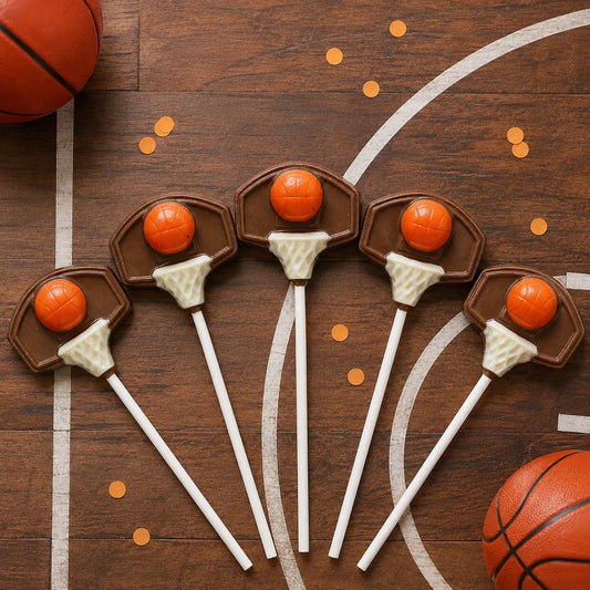 Basketball on Hoop Pollylop® — Chocolate Lollipop