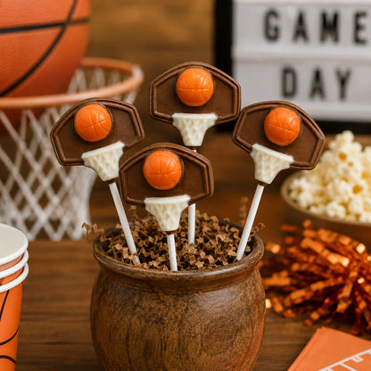 Basketball on Hoop Pollylop® — Chocolate Lollipop