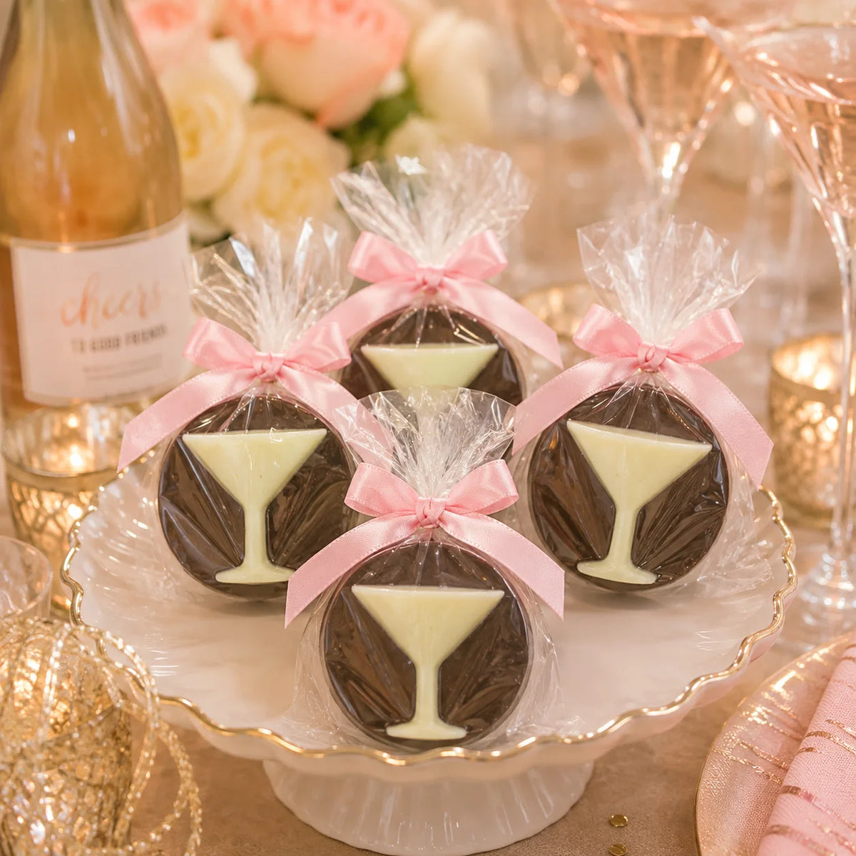 Gourmet Chocolate Molded Oreo® — Martini Glass, Gift Bag with Bow