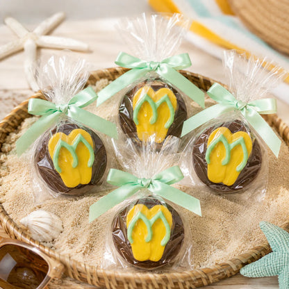 Gourmet Chocolate Molded Oreo® — Flip Flops, Gift Bag with Bow