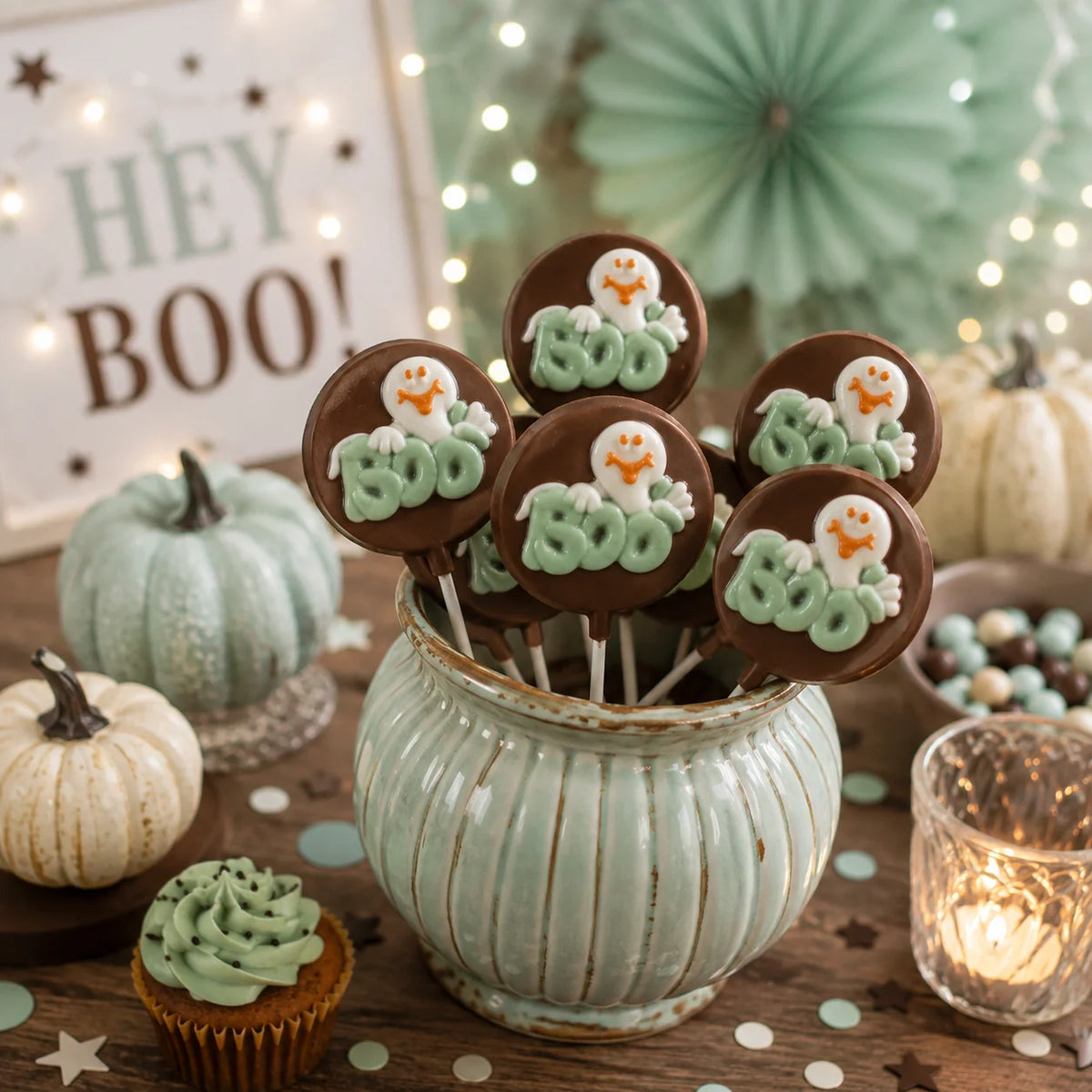 Ghost Boo Pollylop® — Chocolate Lollipop