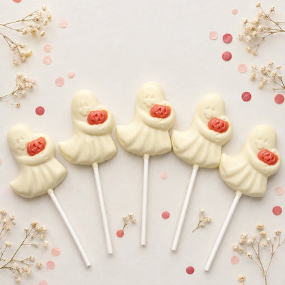 Ghost with Pumpkin Pollylop® — Chocolate Lollipop