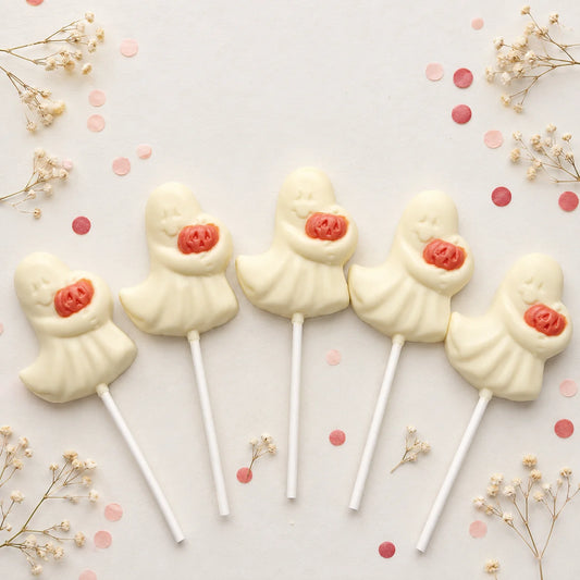 Ghost with Pumpkin Pollylop® — Chocolate Lollipop