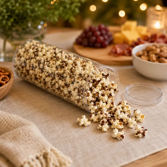 Chocolate Drizzled Popcorn — Tube, 1/2 lb.