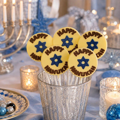 Happy Hanukah Pollylop® — Chocolate Lollipop