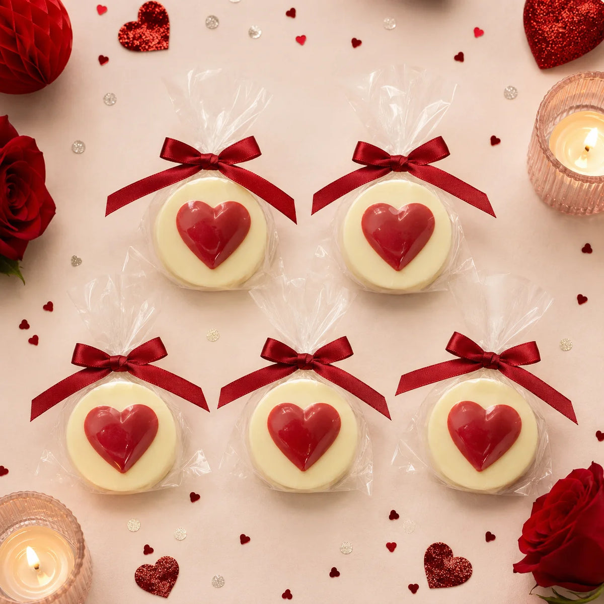 Gourmet Chocolate Molded Oreo® — Heart, Gift Bag with Bow