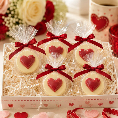 Gourmet Chocolate Molded Oreo® — Heart, Gift Bag with Bow