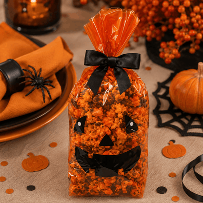 Chocolate Drizzled Popcorn — Small Bag with Bow, 3 oz.| Sensational Sweets Gourmet