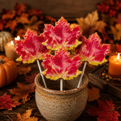 Large Maple Leaf Pollylop® — Chocolate Lollipop