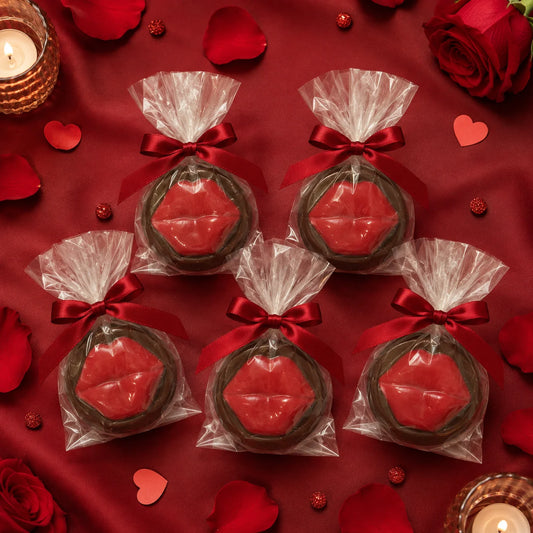Gourmet Chocolate Molded Oreo® — Lips, Gift Bag with Bow