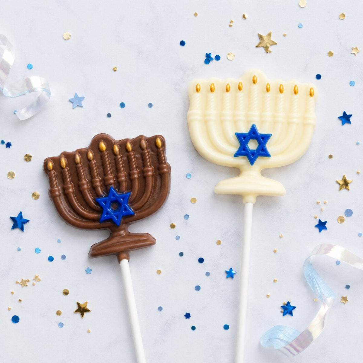 Hanukkah Menorah Chocolate Lollipop | Sensational Sweets