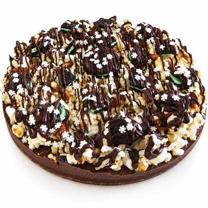 Gourmet Double Mint Chocolate Pizza with Pizazz™ 10" w/Snowflake Decoration