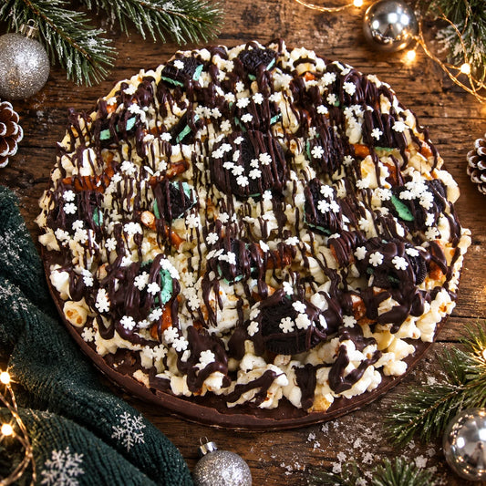 Gourmet Double Mint Chocolate Pizza with Pizazz™ 10" w/Snowflake Decoration