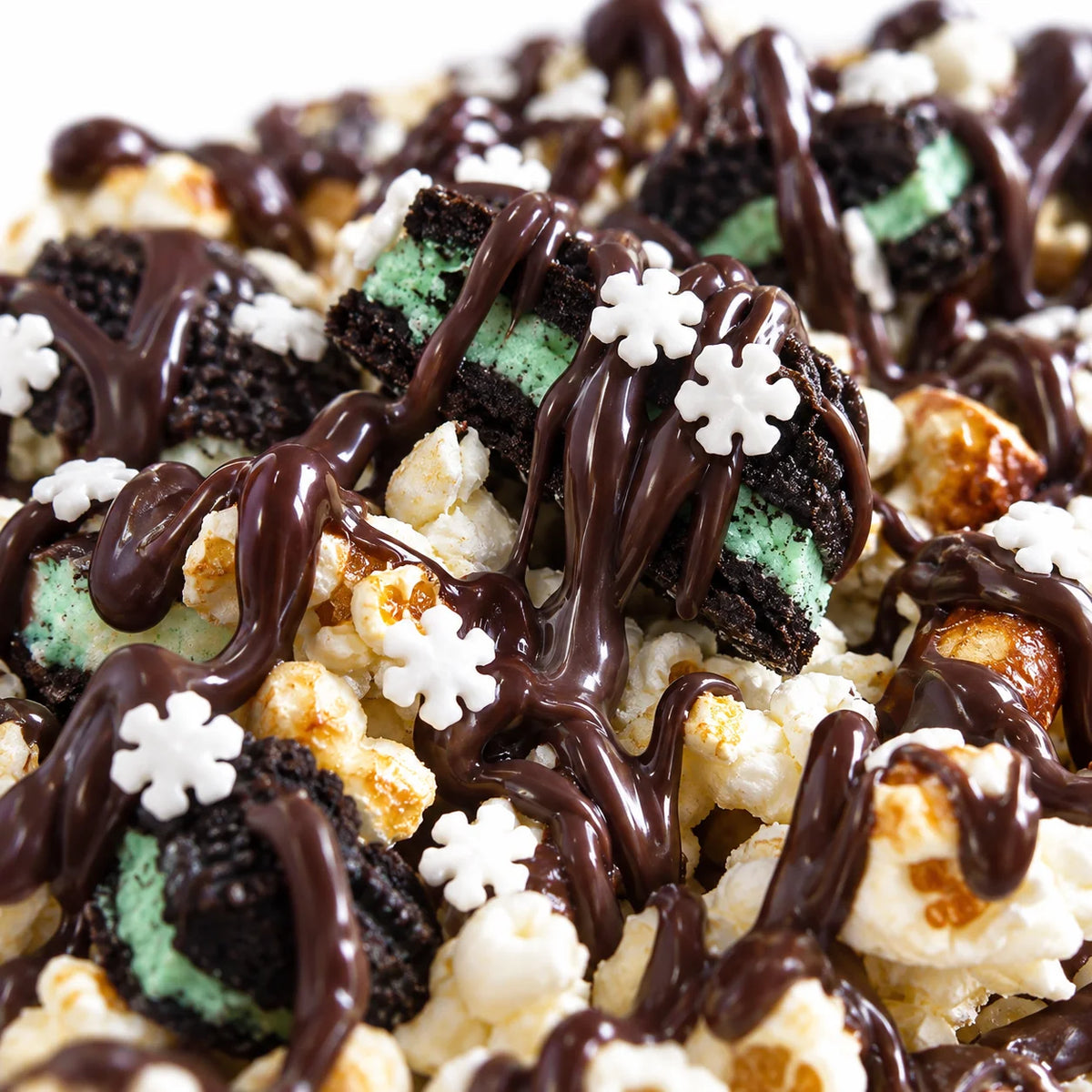 Gourmet Double Mint Chocolate Pizza with Pizazz™ 10" w/Snowflake Decoration