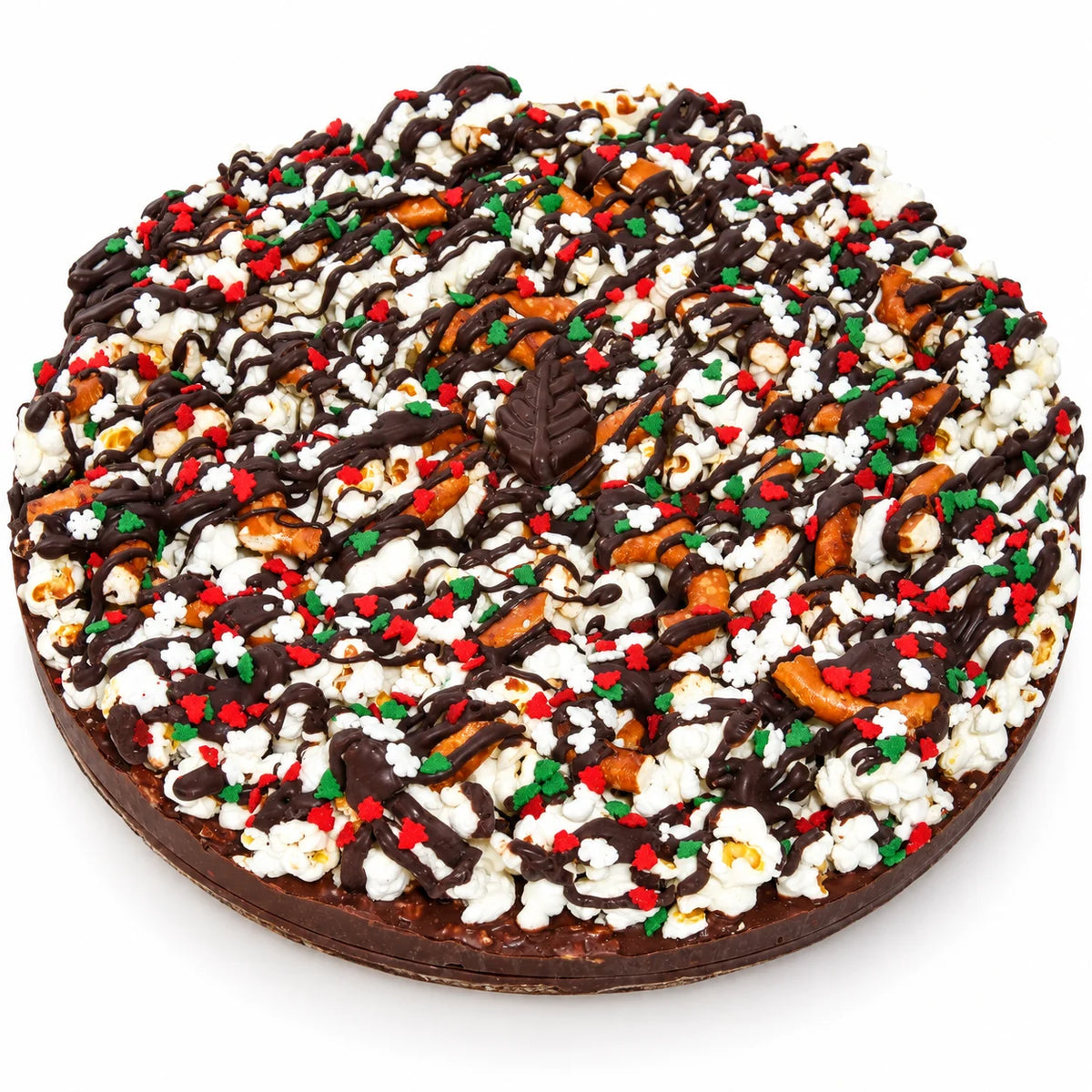 Gourmet Dark Mint Chocolate Pizza with Pizazz™ 10" Christmas Tree Deco