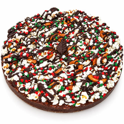 Gourmet Dark Mint Chocolate Pizza with Pizazz™ 10" Christmas Tree Deco