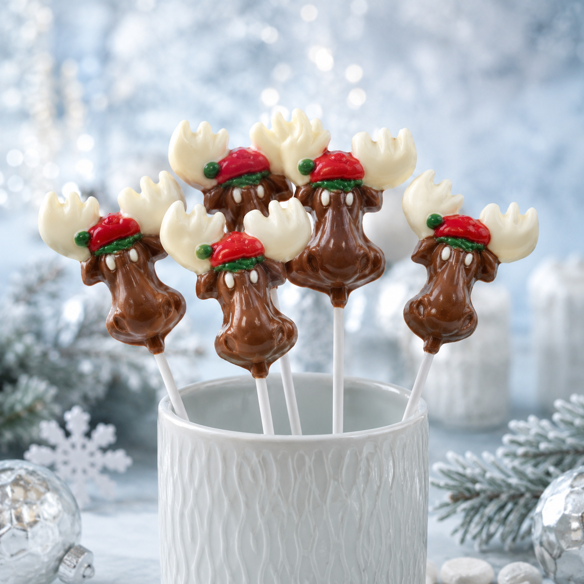 Moose with Cap Pollylop® — Chocolate Lollipop