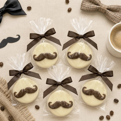 Gourmet Chocolate Molded Oreo® — Mustache, Gift Bag with Bow