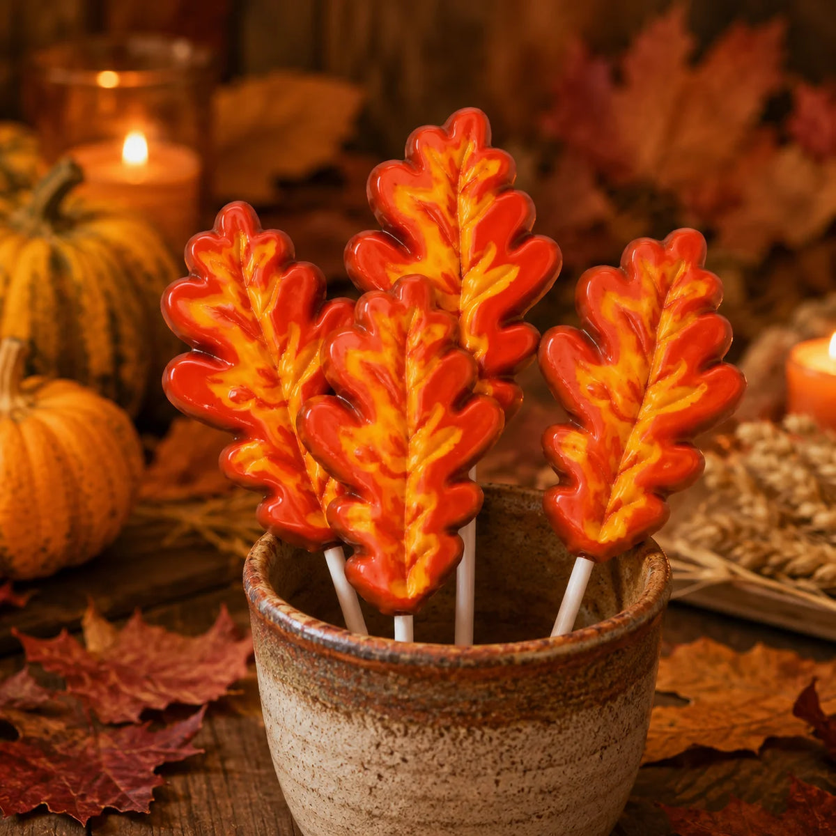 Oak Leaf Pollylop® — Chocolate Lollipop