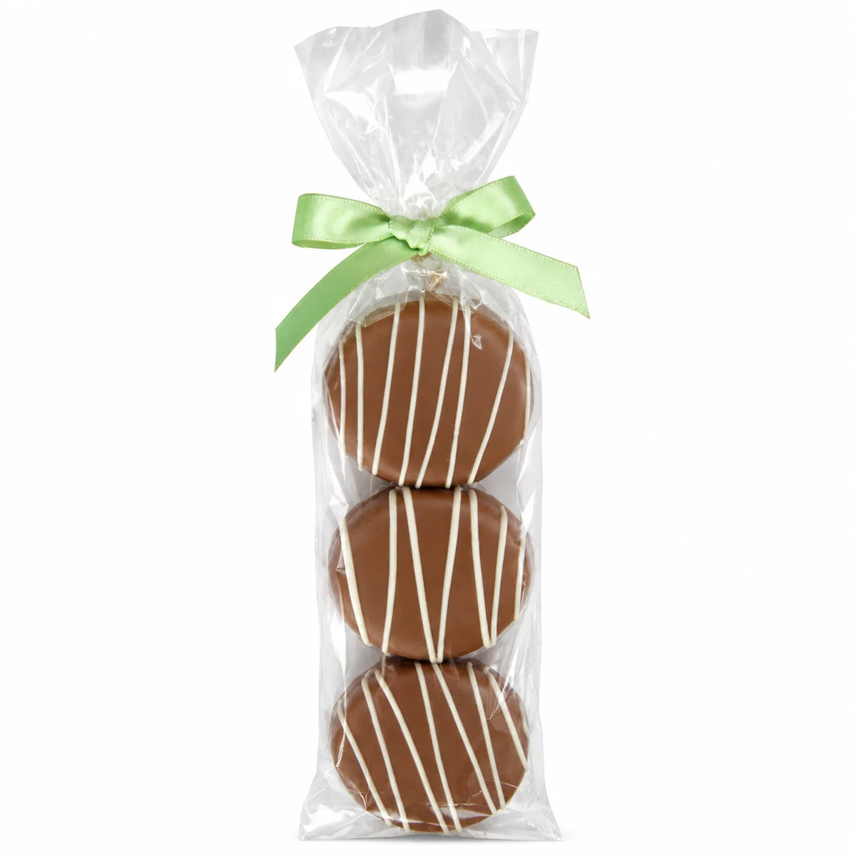 Gourmet Chocolate Dipped Oreos® — 3 Pack White Chocolate Drizzled with Bow