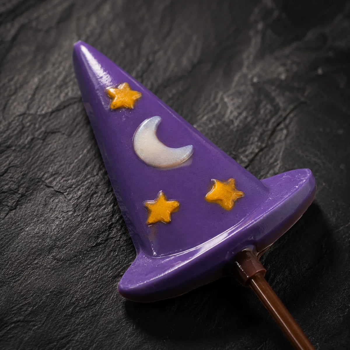 Painted Witch's Hat Pollylop® — Chocolate Lollipop