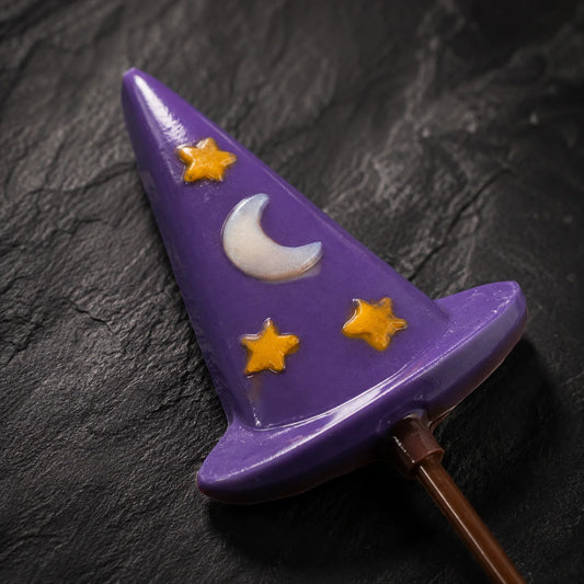 Painted Witch's Hat Pollylop® — Chocolate Lollipop