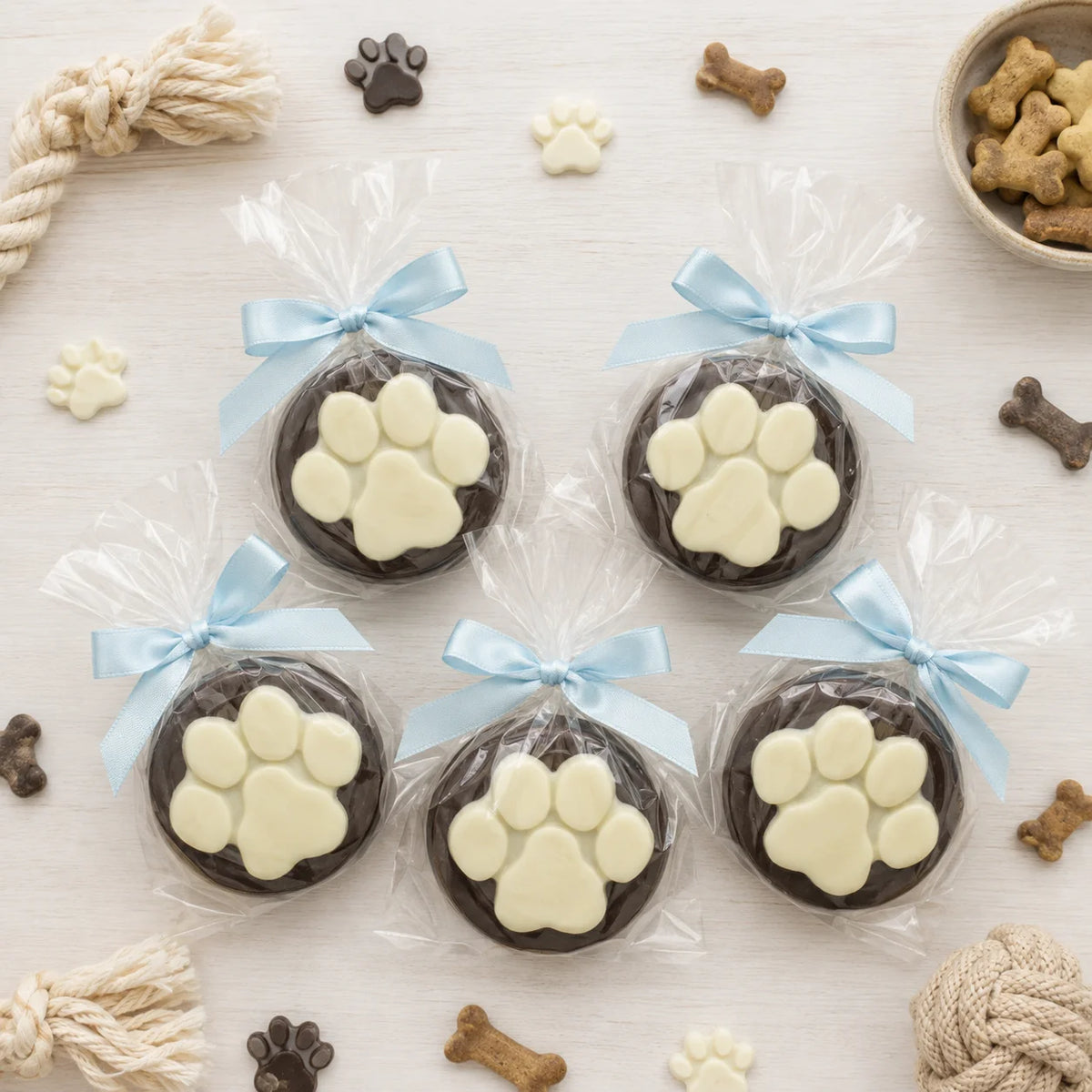 Gourmet Chocolate Molded Oreo® — Paw Print, Gift Bag with Bow