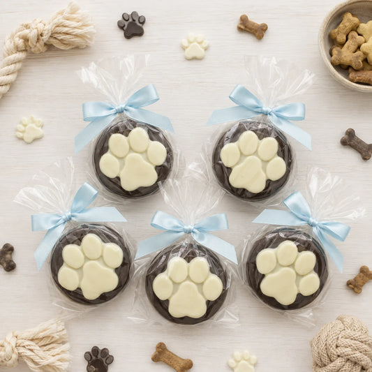 Gourmet Chocolate Molded Oreo® — Paw Print, Gift Bag with Bow