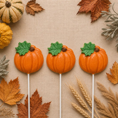 Pumpkin Round Pollylop® — Chocolate Lollipop