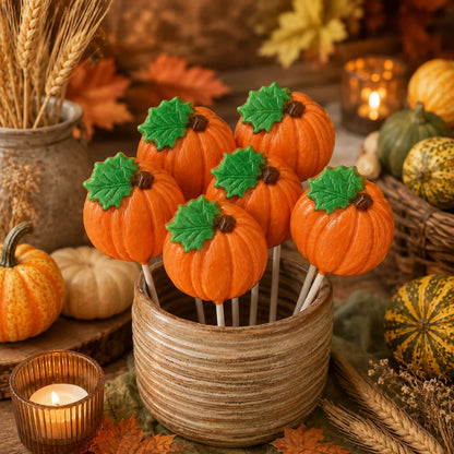 Pumpkin Round Pollylop® — Chocolate Lollipop