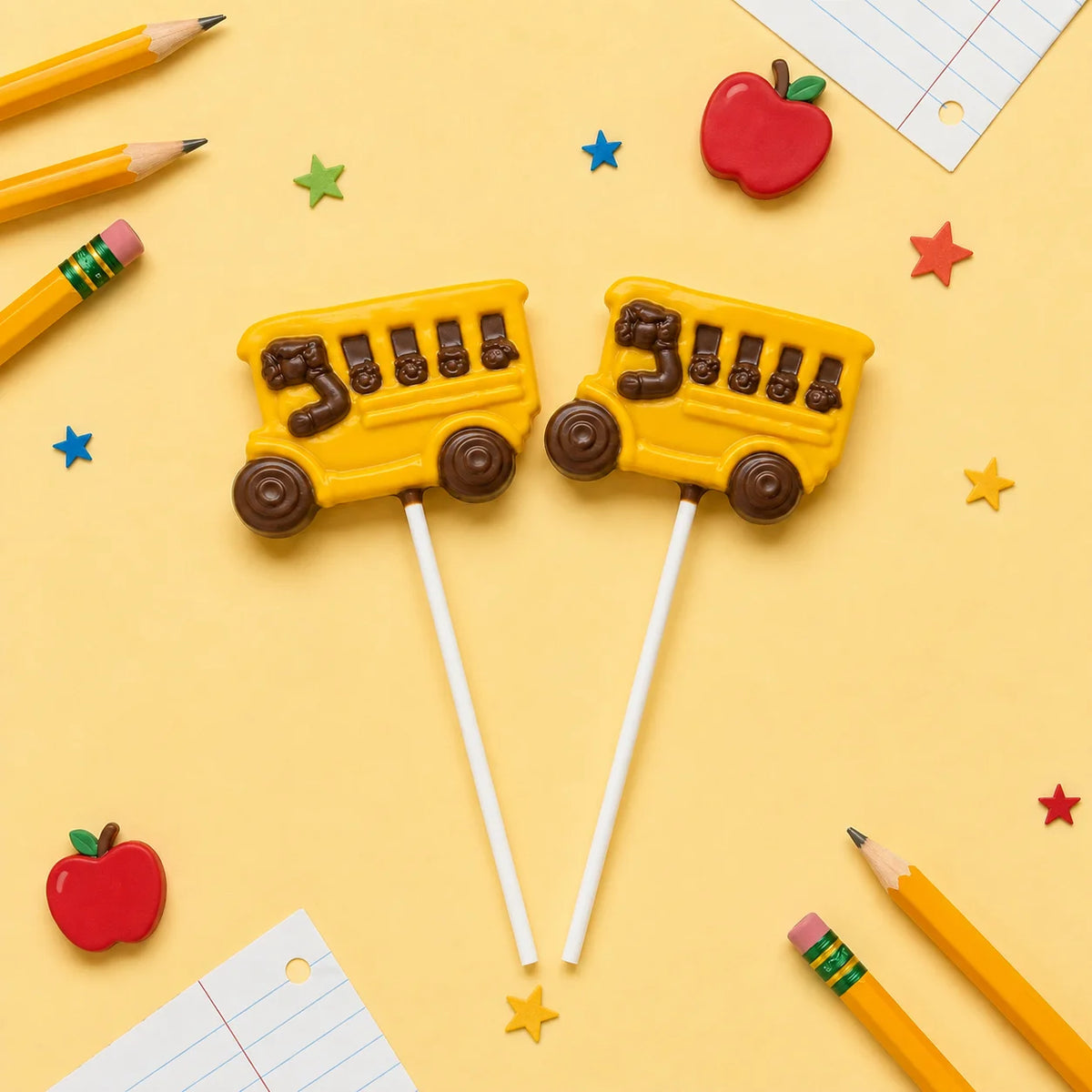 School Bus Pollylop® — Chocolate Lollipop