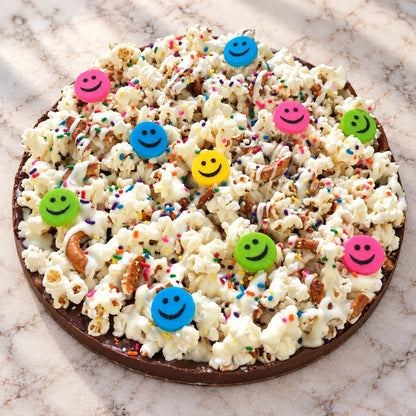 Smiley Face Chocolate Pizza with Confetti, 10"