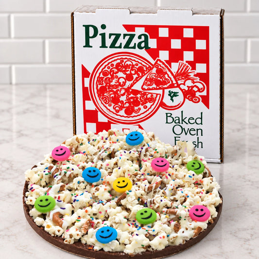 Smiley Face Chocolate Pizza with Confetti, 10"