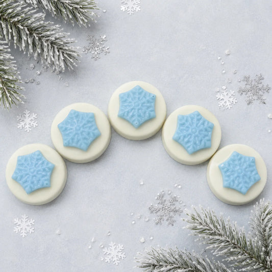 Gourmet Chocolate Molded Oreo® — Snowflake, Gift Bag with Bow