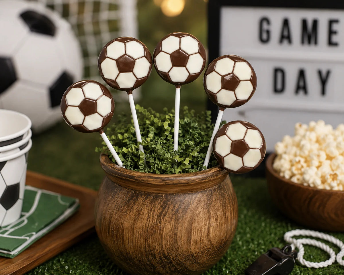Soccer Ball Pollylop® — Chocolate Lollipop