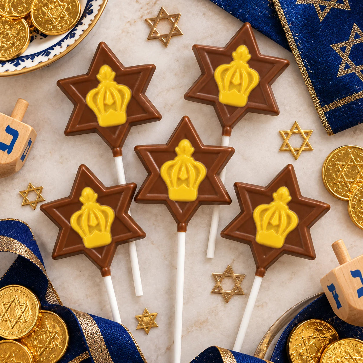 Star with Crown Pollylop® — Chocolate Lollipop